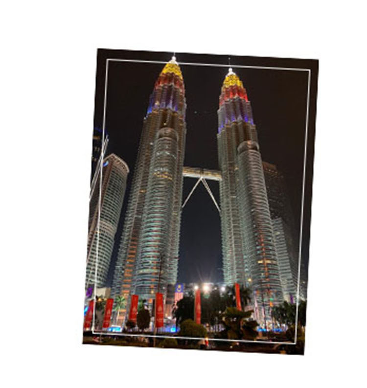 Petronas Towers colors of the Malaysian flag